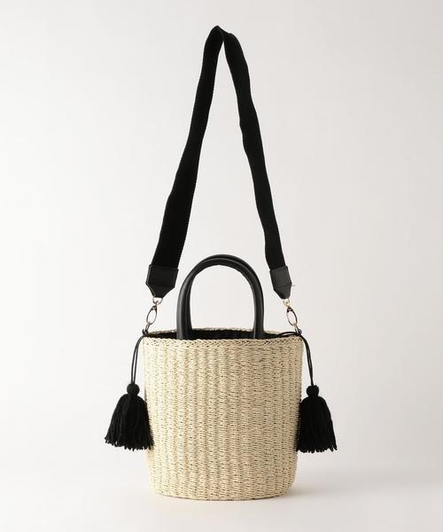green label relaxing（グリーンレーベルリラクシング）の「[WEB限定]CB ツツガタ 2WAY かごバッグ（かごバッグ・レディース・オフホワイト/モカ・FREE）」の10枚目の写真