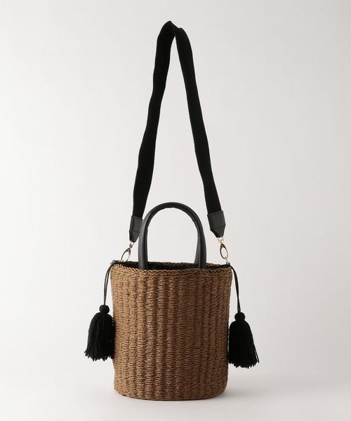 green label relaxing（グリーンレーベルリラクシング）の「[WEB限定]CB ツツガタ 2WAY かごバッグ（かごバッグ・レディース・オフホワイト/モカ・FREE）」の12枚目の写真