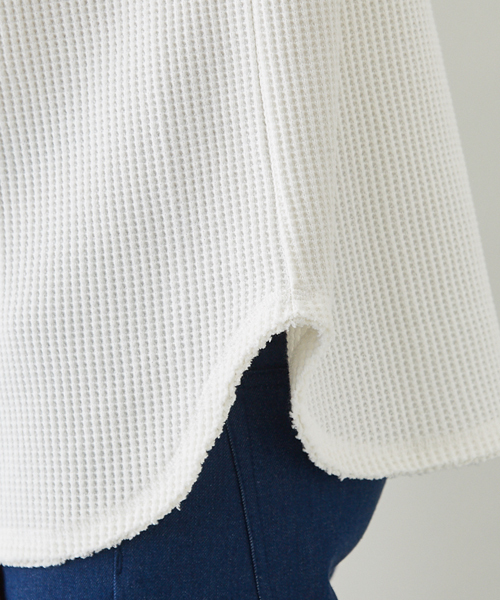 STUDIOUS（ステュディオス）の「ビッグワッフルクオーターTシャツ（Tシャツ/カットソー・メンズ・ホワイト/グレー・2/1/3）」の10枚目の写真