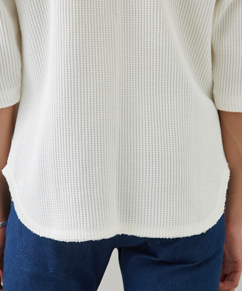 STUDIOUS（ステュディオス）の「ビッグワッフルクオーターTシャツ（Tシャツ/カットソー・メンズ・ホワイト/グレー・2/1/3）」の11枚目の写真