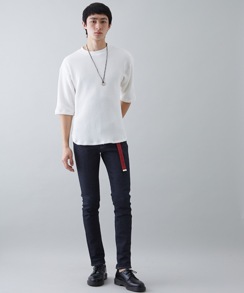 STUDIOUS（ステュディオス）の「ビッグワッフルクオーターTシャツ（Tシャツ/カットソー・メンズ・ホワイト/グレー・2/1/3）」の13枚目の写真