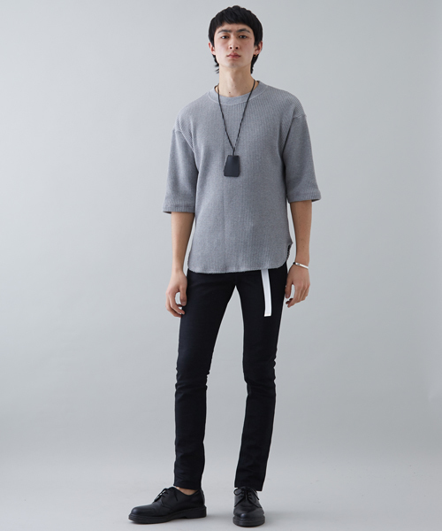 STUDIOUS（ステュディオス）の「ビッグワッフルクオーターTシャツ（Tシャツ/カットソー・メンズ・ホワイト/グレー・2/1/3）」の19枚目の写真