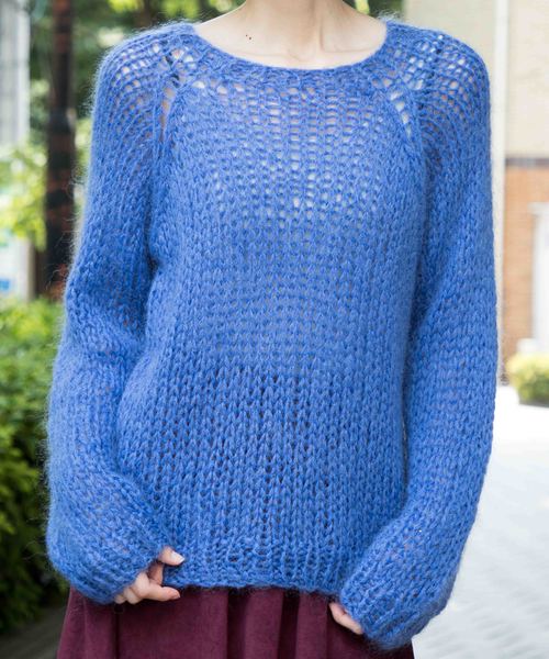 STUDIOUS SELECT（ステュディオスセレクト）の「【Dignite Collier】KIDモヘヤ棒針ニットトップス　809319（ニット/セーター・レディース・ブルー/イエロー/チェリーレッド/ミント・FREE）」の3枚目の写真