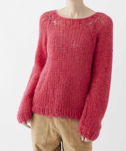 STUDIOUS SELECT（ステュディオスセレクト）の「【Dignite Collier】KIDモヘヤ棒針ニットトップス　809319（ニット/セーター・レディース・ブルー/イエロー/チェリーレッド/ミント・FREE）」の4枚目の写真