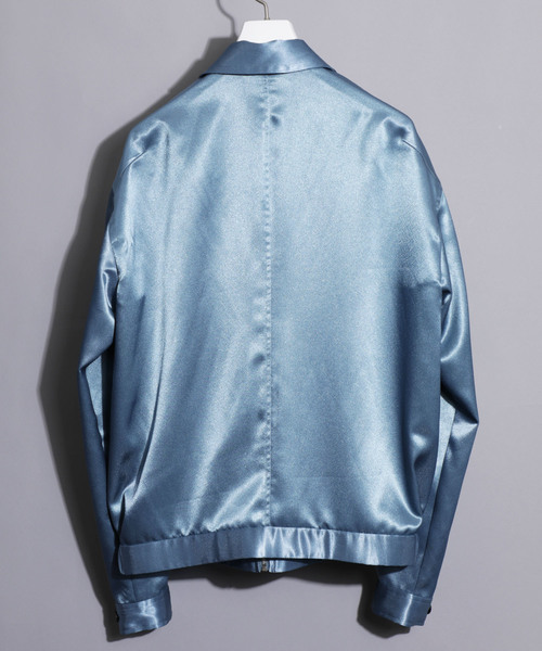 NUMBER (N)INE（ナンバーナイン）の「【NUMBER (N)INE】別注パールサテンジップショートブルゾン（ブルゾン・メンズ・ターコイズブルー/ブラック・1/2/3）」の4枚目の写真