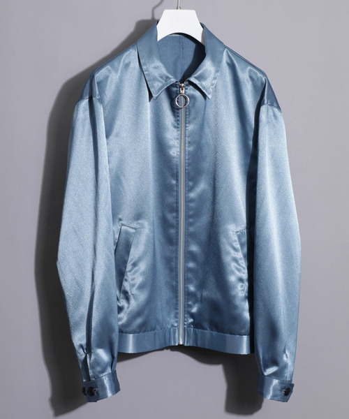 NUMBER (N)INE（ナンバーナイン）の「【NUMBER (N)INE】別注パールサテンジップショートブルゾン（ブルゾン・メンズ・ターコイズブルー/ブラック・1/2/3）」の12枚目の写真