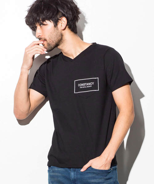 AZ by junhashimoto（エーゼイ バイ ジュンハシモト）の「AZ by junhashimoto(エーゼイ バイ ジュンハシモト)ポケット付プリントＴシャツ（Tシャツ/カットソー・メンズ・オフホワイト/ブラック/ネイビー・MEDIUM/SMALL/X-LARGE/LARGE）」の2枚目の写真