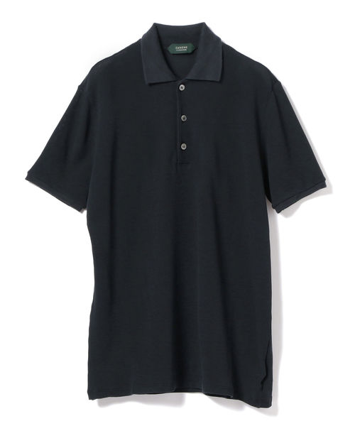 美品✨ザノーネ　ポロシャツ　半袖　アイスコットン　ブラック　シェルボタン　46 ZANONE（ザノーネ）の「◎ZANONE / アイスコットン ポロシャツ