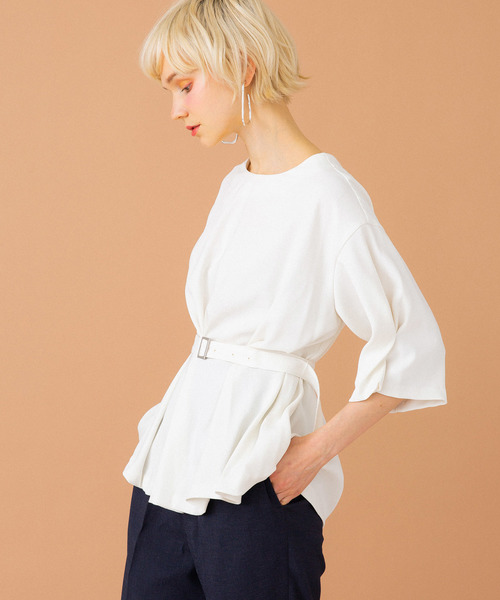 UNITED TOKYO(ユナイテッドトウキョウ)の「トリオタックベルテッドブラウス(シャツ/ブラウス・レディース・ラベンダー/ベージュ/ブラック/グリーン/オフホワイト・1)」の14枚目の写真