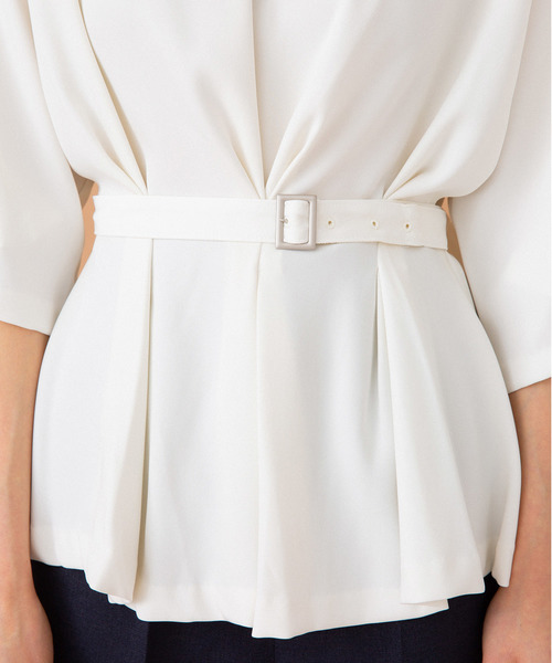 UNITED TOKYO(ユナイテッドトウキョウ)の「トリオタックベルテッドブラウス(シャツ/ブラウス・レディース・ラベンダー/ベージュ/ブラック/グリーン/オフホワイト・1)」の10枚目の写真