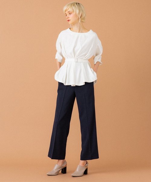 UNITED TOKYO(ユナイテッドトウキョウ)の「トリオタックベルテッドブラウス(シャツ/ブラウス・レディース・ラベンダー/ベージュ/ブラック/グリーン/オフホワイト・1)」の7枚目の写真