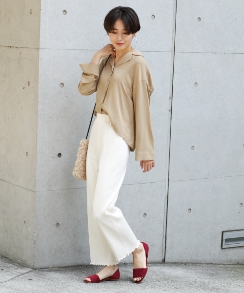 LOWRYS FARM（ローリーズファーム）の「カットメローパンツ　804628（その他パンツ・レディース・グレー/アイボリー/バーガンディー・FREE）」の11枚目の写真