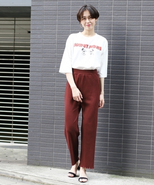 LOWRYS FARM（ローリーズファーム）の「カットメローパンツ　804628（その他パンツ・レディース・グレー/アイボリー/バーガンディー・FREE）」の14枚目の写真