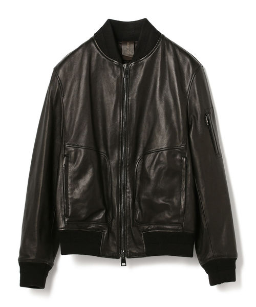 BRILLA per il gusto（ブリッラペルイルグースト）の「RUFFO / MA-1タイプ レザーブルゾン（MA-1・メンズ・ブラック/ダークブラウン・46/50/44/48）」の14枚目の写真