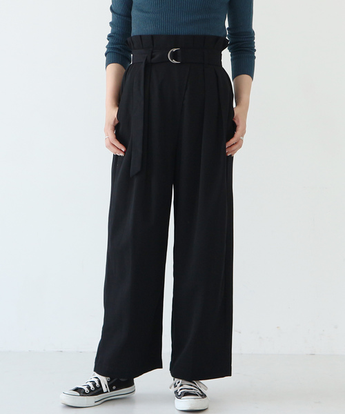 AMERICAN HOLIC（アメリカンホリック）の「・ウエストフリルベルト付ワイドパンツ（その他パンツ・レディース・チャコールグレー/ブラック/キャメル/ライトベージュ・M/L）」の2枚目の写真