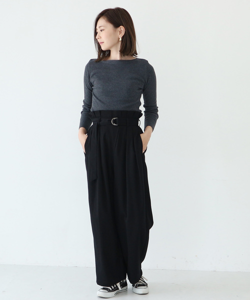 AMERICAN HOLIC（アメリカンホリック）の「・ウエストフリルベルト付ワイドパンツ（その他パンツ・レディース・チャコールグレー/ブラック/キャメル/ライトベージュ・M/L）」の20枚目の写真