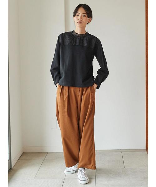 AMERICAN HOLIC（アメリカンホリック）の「・ウエストフリルベルト付ワイドパンツ（その他パンツ・レディース・チャコールグレー/ブラック/キャメル/ライトベージュ・M/L）」の10枚目の写真