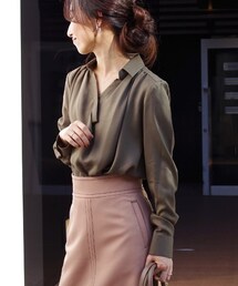ナチュラルストレッチドレープシャツ