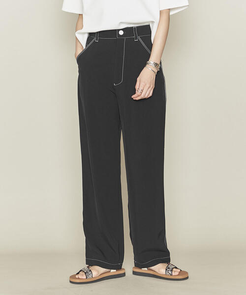 ASTRAET（アストラット）の「ASTRAET（アストラット）ステッチ ペインターパンツ◆（その他パンツ・レディース・ベージュ/ブラック・1/0）」の2枚目の写真