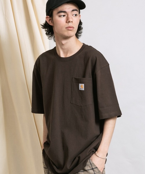 Carhartt�i�J�[�n�[�g�j�́ucarhartt(�J�[�n�[�g) �r�b�O�V���G�b�g �|�P�b�g���� ���S T�V���c Workwear Pocket 1/2 Sleeve T-Shirts�iT�V���c/�J�b�g�\�[�j�v�b�_�[�N�u���E��