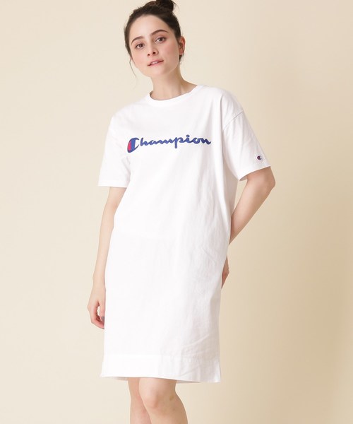 【WEB限定販売】Champion(チャンピオン) フロント刺しゅうワンピース 【WEB限定販売】Champion(チャンピオン) フロント刺しゅうワンピース