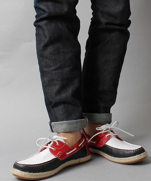 MEN'S BIGI(メンズビギ)の「【WANDER SHOES(ワンダーシューズ)】別注/デッキシューズ(スリッポン)(モカシン/デッキシューズ・メンズ・ホワイト×ネイビー/ネイビー/トリコロール・SMALL/MEDIUM/LARGE)」の11枚目の写真