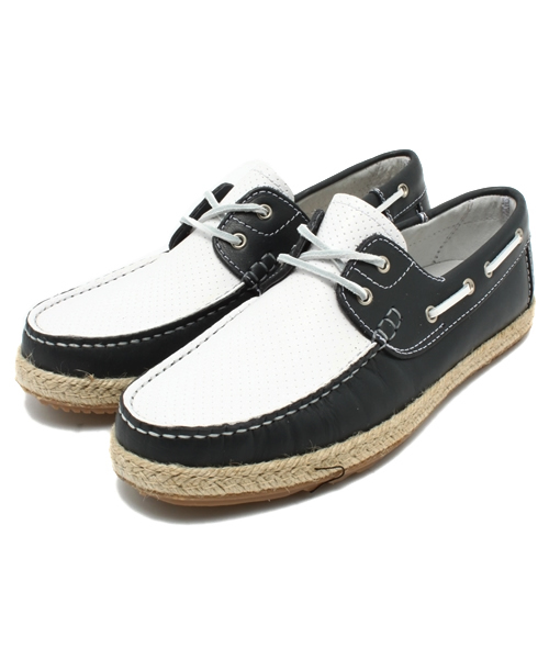 MEN'S BIGI(メンズビギ)の「【WANDER SHOES(ワンダーシューズ)】別注/デッキシューズ(スリッポン)(モカシン/デッキシューズ・メンズ・ホワイト×ネイビー/ネイビー/トリコロール・SMALL/MEDIUM/LARGE)」の2枚目の写真
