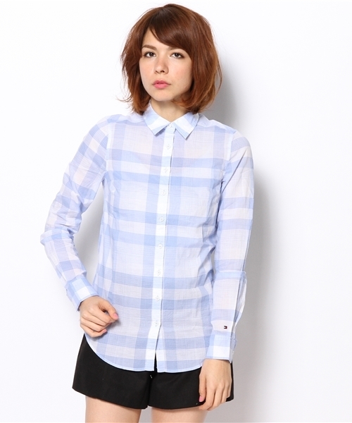 TOMMY HILFIGER(トミーヒルフィガー)の「CLAREMONT CHECK SHIRT(シャツ/ブラウス・レディース・ブルー/レッド・SMALL/MEDIUM/LARGE)」の2枚目の写真
