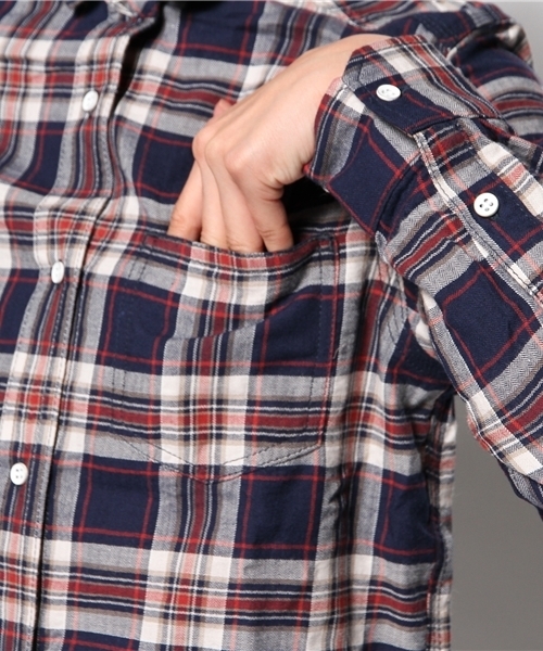 GALLARDAGALANTE（ガリャルダガランテ）の「チェックシャツ（シャツ/ブラウス・レディース・ブルー/グリーン/ダークブルー・FREE）」の6枚目の写真