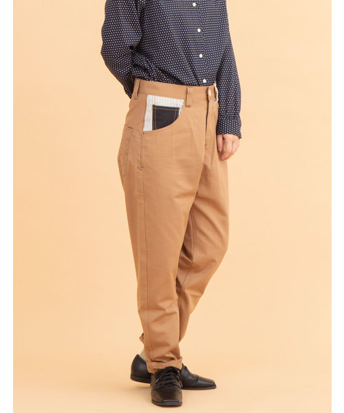 POU DOU DOU(プードゥドゥ)の「normes モチーフ裏線画プリントゆるパンツ(その他パンツ・レディース・ブラック/ターコイズブルー/インディゴブルー/キャメル/キナリ・2/3)」の1枚目の写真