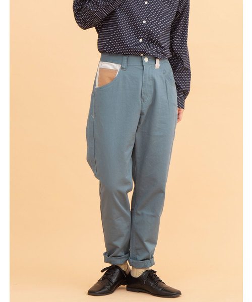 POU DOU DOU(プードゥドゥ)の「normes モチーフ裏線画プリントゆるパンツ(その他パンツ・レディース・ブラック/ターコイズブルー/インディゴブルー/キャメル/キナリ・2/3)」の4枚目の写真