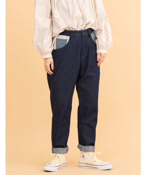 POU DOU DOU(プードゥドゥ)の「normes モチーフ裏線画プリントゆるパンツ(その他パンツ・レディース・ブラック/ターコイズブルー/インディゴブルー/キャメル/キナリ・2/3)」の5枚目の写真