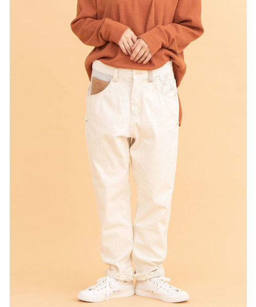 POU DOU DOU(プードゥドゥ)の「normes モチーフ裏線画プリントゆるパンツ(その他パンツ・レディース・ブラック/ターコイズブルー/インディゴブルー/キャメル/キナリ・2/3)」の2枚目の写真