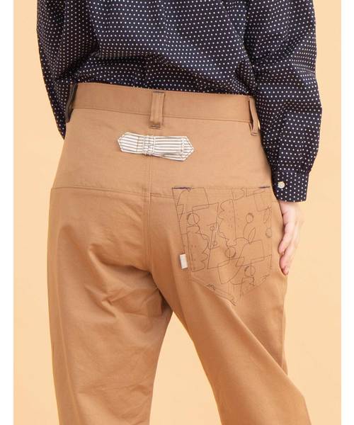 POU DOU DOU(プードゥドゥ)の「normes モチーフ裏線画プリントゆるパンツ(その他パンツ・レディース・ブラック/ターコイズブルー/インディゴブルー/キャメル/キナリ・2/3)」の8枚目の写真