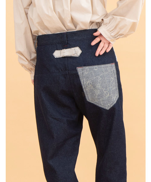 POU DOU DOU(プードゥドゥ)の「normes モチーフ裏線画プリントゆるパンツ(その他パンツ・レディース・ブラック/ターコイズブルー/インディゴブルー/キャメル/キナリ・2/3)」の11枚目の写真