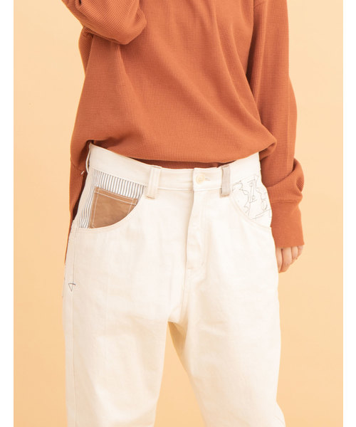 POU DOU DOU(プードゥドゥ)の「normes モチーフ裏線画プリントゆるパンツ(その他パンツ・レディース・ブラック/ターコイズブルー/インディゴブルー/キャメル/キナリ・2/3)」の14枚目の写真