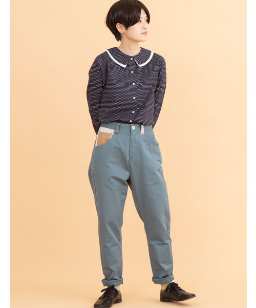 POU DOU DOU(プードゥドゥ)の「normes モチーフ裏線画プリントゆるパンツ(その他パンツ・レディース・ブラック/ターコイズブルー/インディゴブルー/キャメル/キナリ・2/3)」の16枚目の写真