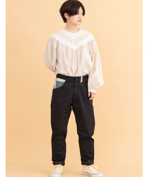 POU DOU DOU(プードゥドゥ)の「normes モチーフ裏線画プリントゆるパンツ(その他パンツ・レディース・ブラック/ターコイズブルー/インディゴブルー/キャメル/キナリ・2/3)」の20枚目の写真