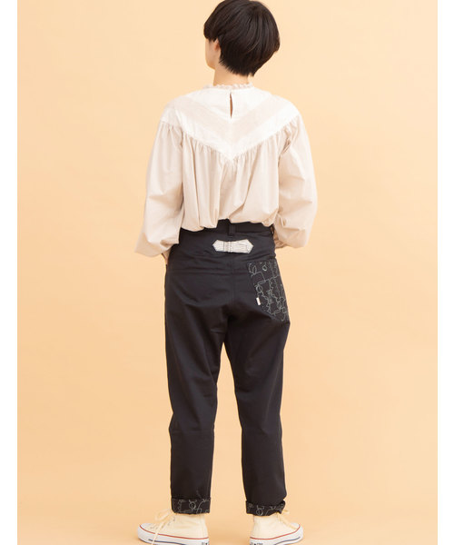 POU DOU DOU(プードゥドゥ)の「normes モチーフ裏線画プリントゆるパンツ(その他パンツ・レディース・ブラック/ターコイズブルー/インディゴブルー/キャメル/キナリ・2/3)」の21枚目の写真