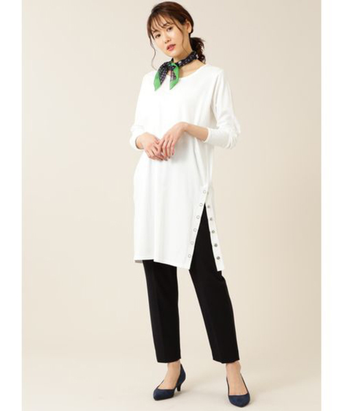 NATURAL BEAUTY BASIC（ナチュラルビューティーベーシック）の「レイヤードチュニック（Tシャツ/カットソー・レディース・ブラウン/オフホワイト/グレー系その他・MEDIUM）」の7枚目の写真