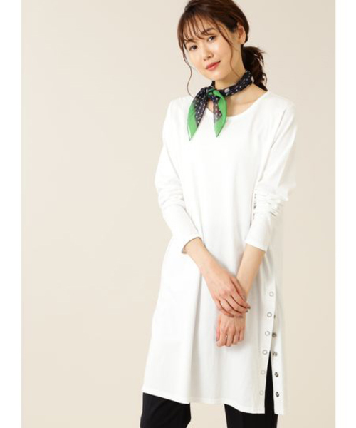 NATURAL BEAUTY BASIC（ナチュラルビューティーベーシック）の「レイヤードチュニック（Tシャツ/カットソー・レディース・ブラウン/オフホワイト/グレー系その他・MEDIUM）」の8枚目の写真