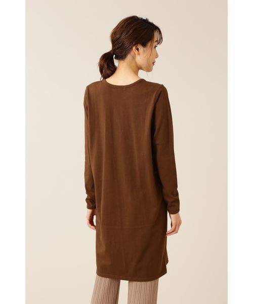 NATURAL BEAUTY BASIC（ナチュラルビューティーベーシック）の「レイヤードチュニック（Tシャツ/カットソー・レディース・ブラウン/オフホワイト/グレー系その他・MEDIUM）」の20枚目の写真