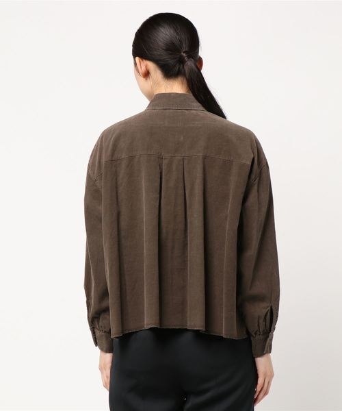 journal standard L'essage（ジャーナルスタンダードレサージュ）の「コーデュロイワイドシャツ（シャツ/ブラウス・レディース・ブラウン/ベージュ/タン・FREE）」の5枚目の写真