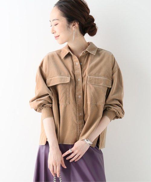 journal standard L'essage（ジャーナルスタンダードレサージュ）の「コーデュロイワイドシャツ（シャツ/ブラウス・レディース・ブラウン/ベージュ/タン・FREE）」の3枚目の写真