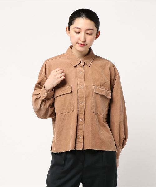 journal standard L'essage（ジャーナルスタンダードレサージュ）の「コーデュロイワイドシャツ（シャツ/ブラウス・レディース・ブラウン/ベージュ/タン・FREE）」の8枚目の写真