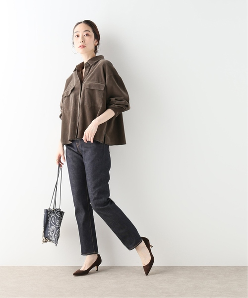 journal standard L'essage（ジャーナルスタンダードレサージュ）の「コーデュロイワイドシャツ（シャツ/ブラウス・レディース・ブラウン/ベージュ/タン・FREE）」の9枚目の写真