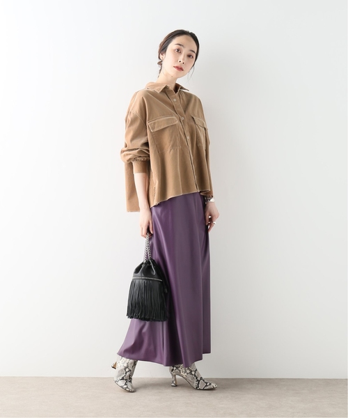 journal standard L'essage（ジャーナルスタンダードレサージュ）の「コーデュロイワイドシャツ（シャツ/ブラウス・レディース・ブラウン/ベージュ/タン・FREE）」の11枚目の写真
