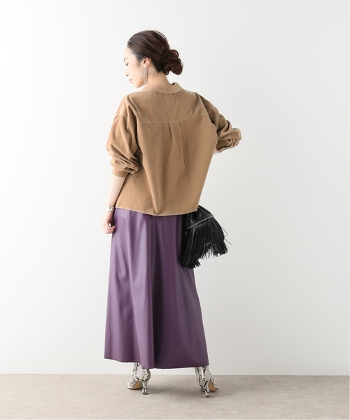 journal standard L'essage（ジャーナルスタンダードレサージュ）の「コーデュロイワイドシャツ（シャツ/ブラウス・レディース・ブラウン/ベージュ/タン・FREE）」の12枚目の写真