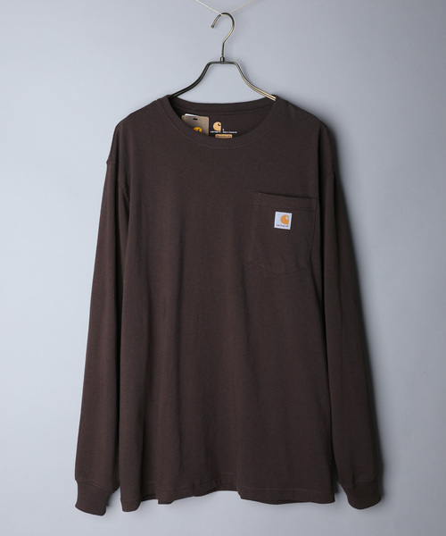 Carhartt（カーハート）の「【CARHARTT/カーハート】Workwear Pocket Long Sleeve T-Shirt / ポケット付きロンT（Tシャツ/カットソー・メンズ・ブラック/ダークグリーン/ダークブラウン/ネイビー/グレー/オリーブ/バーガンディー/ヘザーチャコール/グレイッシュブルー/ブルー・M/L/XL）」の5枚目の写真