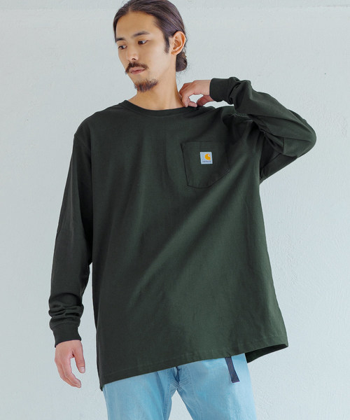 Carhartt（カーハート）の「【CARHARTT/カーハート】Workwear Pocket Long Sleeve T-Shirt / ポケット付きロンT（Tシャツ/カットソー・メンズ・ブラック/ダークグリーン/ダークブラウン/ネイビー/グレー/オリーブ/バーガンディー/ヘザーチャコール/グレイッシュブルー/ブルー・M/L/XL）」の22枚目の写真